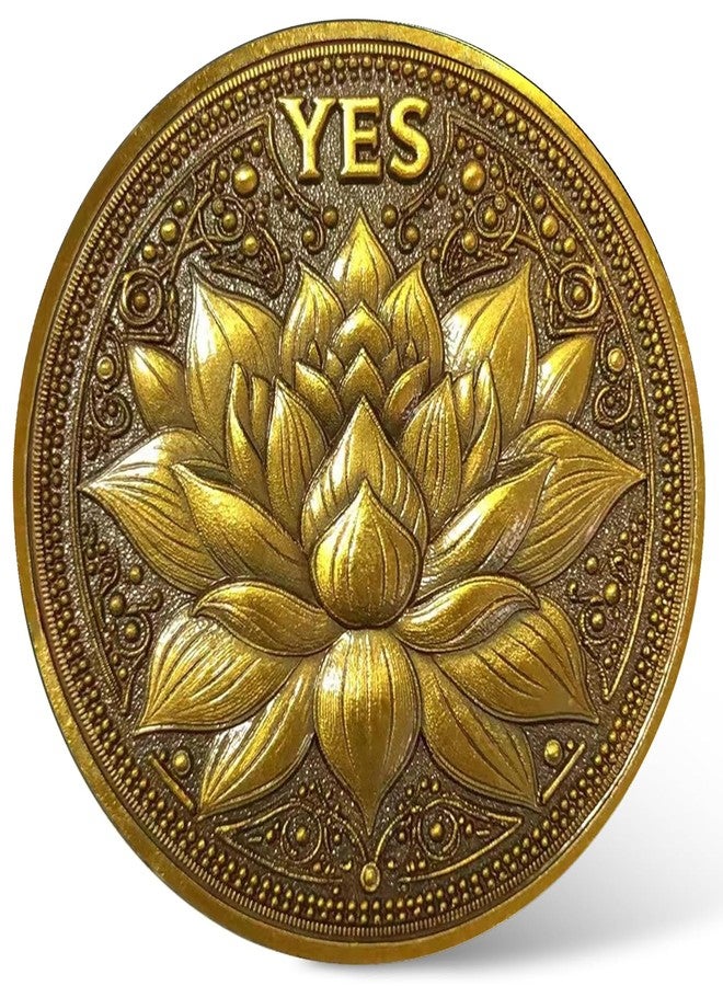 CYOUNG Golden Decision-Making Coin - Elegant Yes/No Challenge Coin with Lotus and Phoenix Design - Image 1